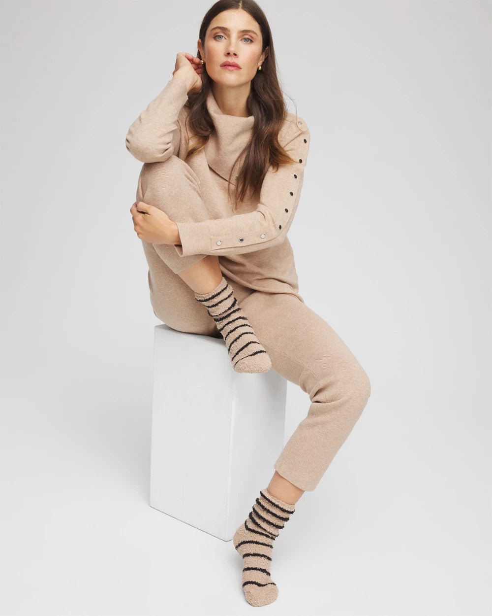 Chico's Women | Striped Cozy Socks CHAMPAGNE FIZZ