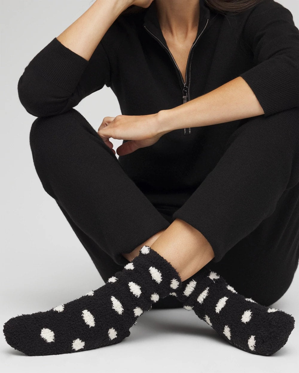 Chico's Women | Polka Dot Cozy Socks BLACK