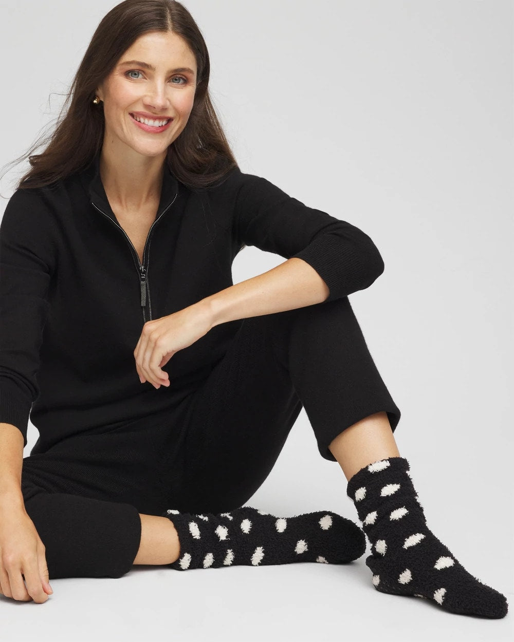 Chico's Women | Polka Dot Cozy Socks BLACK