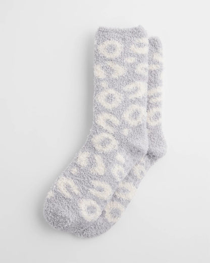 Chico's Women | Animal Print Cozy Socks DOVE GRAY