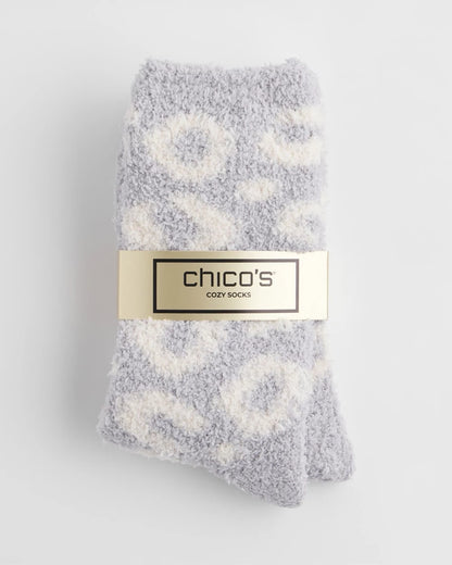 Chico's Women | Animal Print Cozy Socks DOVE GRAY