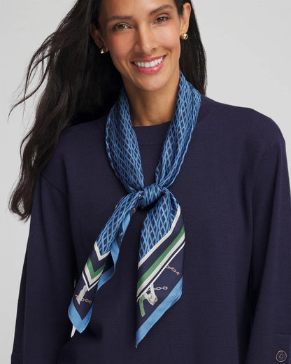 Chico's Women | Rope Relic Square Scarf PASSPORT BLUE