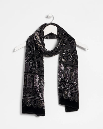 Chico's Women | Velvet Burnout Oblong Scarf BLACK