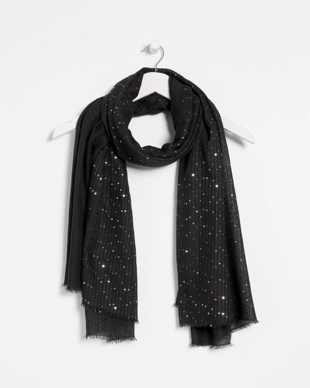 Chico's Women | Metallic Stripe Oblong Scarf BLACK
