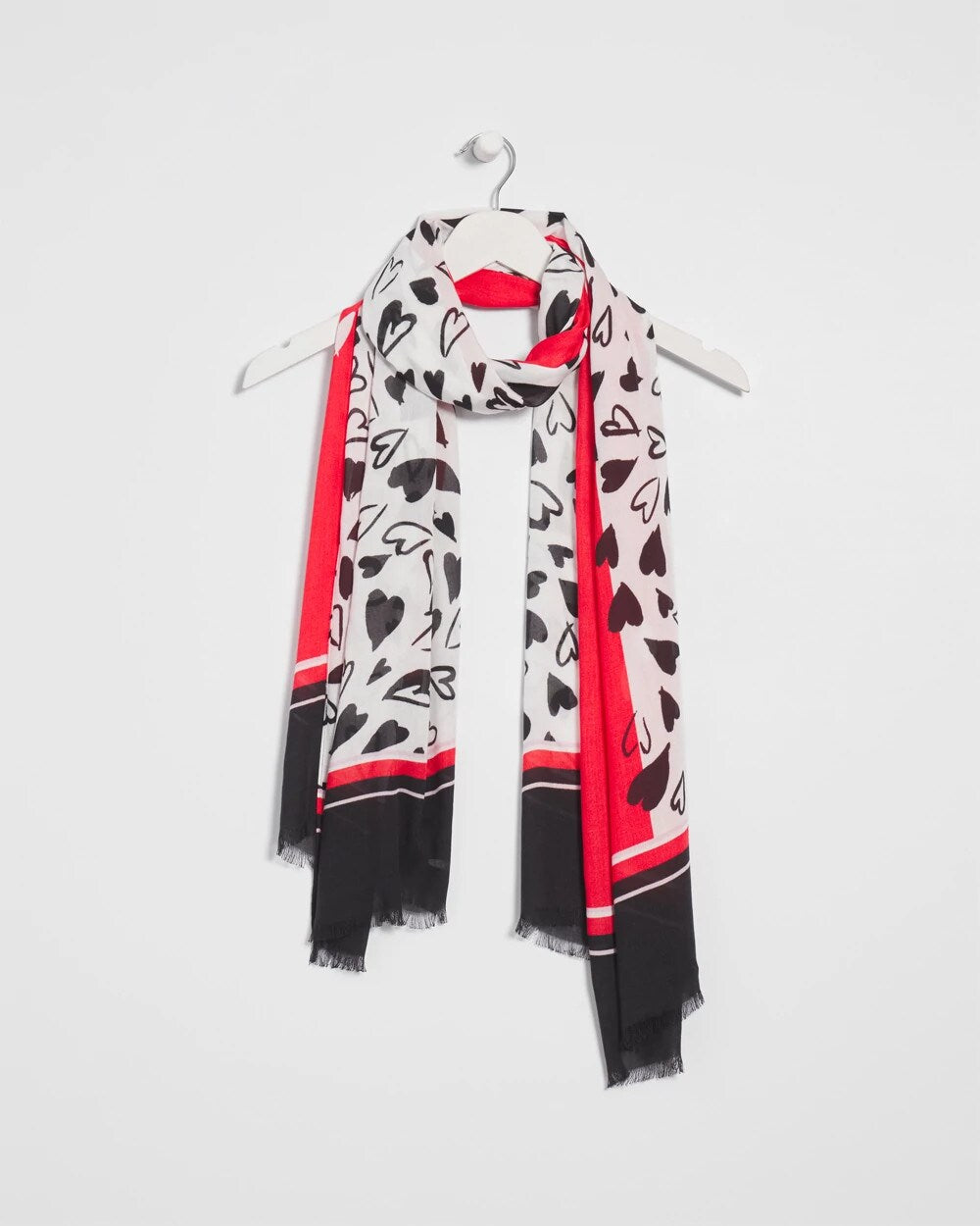 Chico's Women | Lover Girl Woven Oblong Scarf LOVE LETTER RED