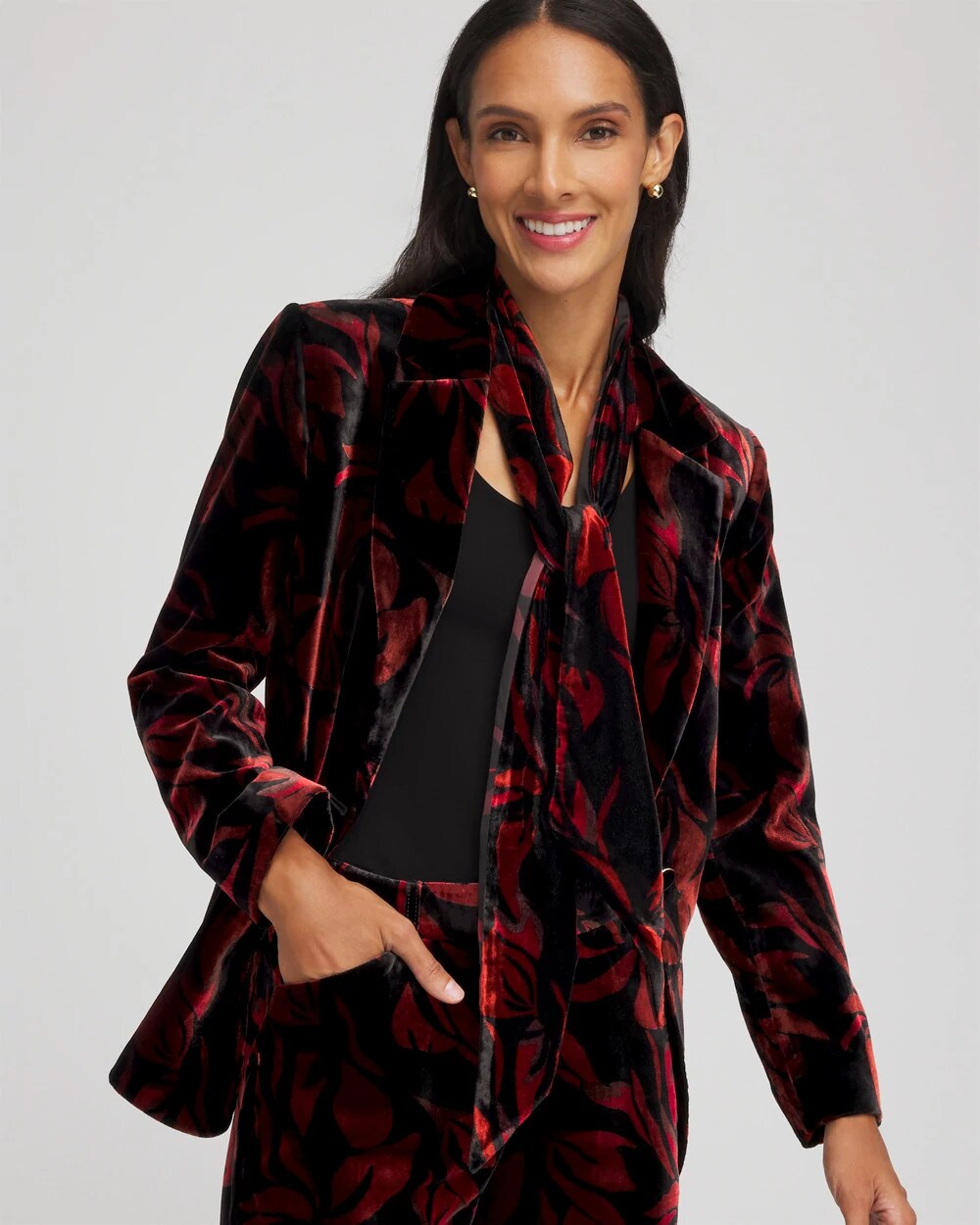 Chico's Women | Velvet Rose Skinny Scarf BLACK