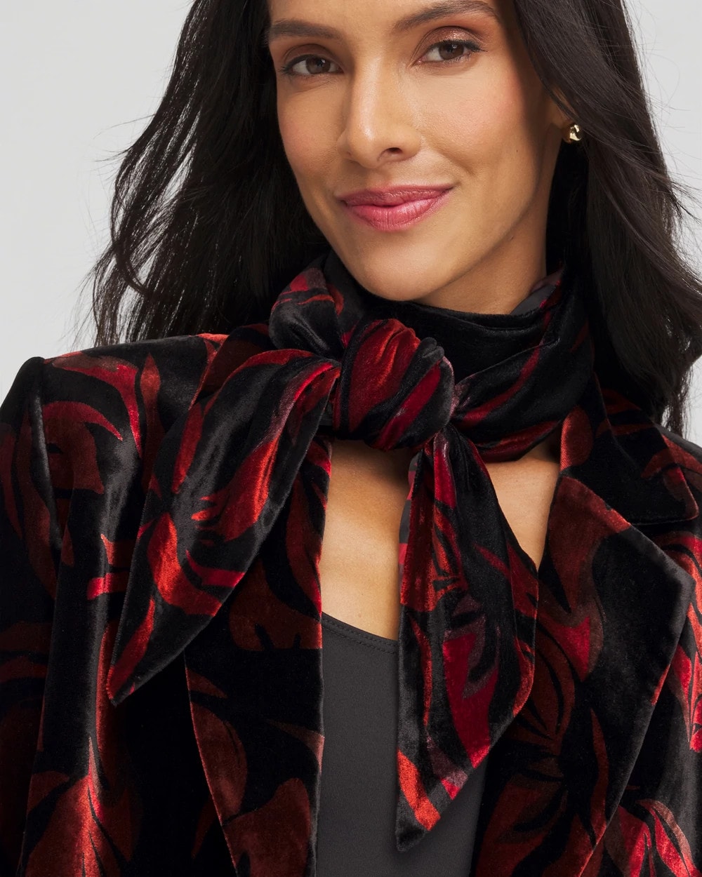 Chico's Women | Velvet Rose Skinny Scarf BLACK