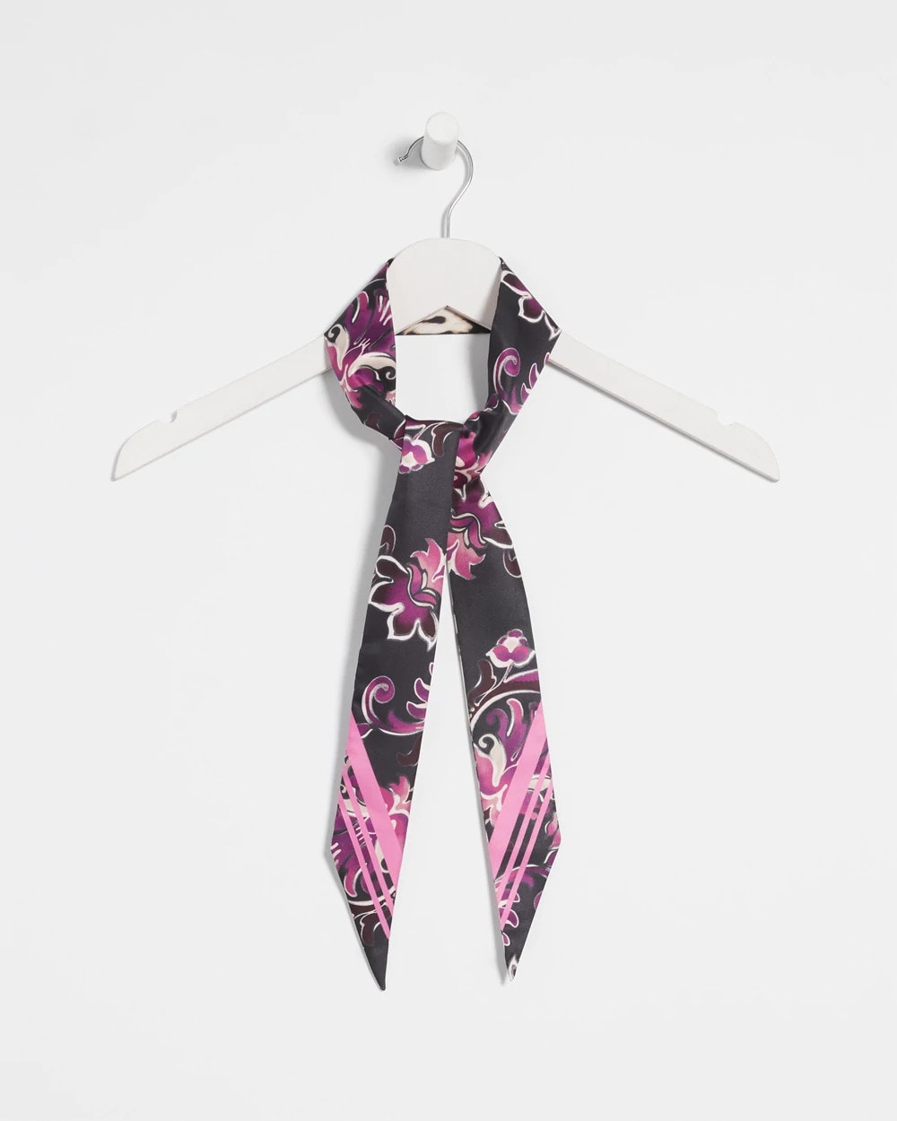 Chico's Women | Floral Animal Print Skinny Scarf BLACK