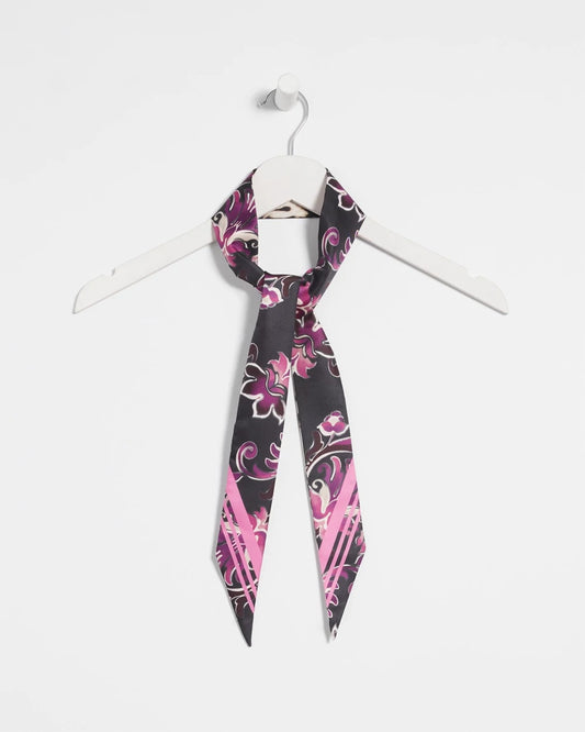 Chico's Women | Floral Animal Print Skinny Scarf BLACK