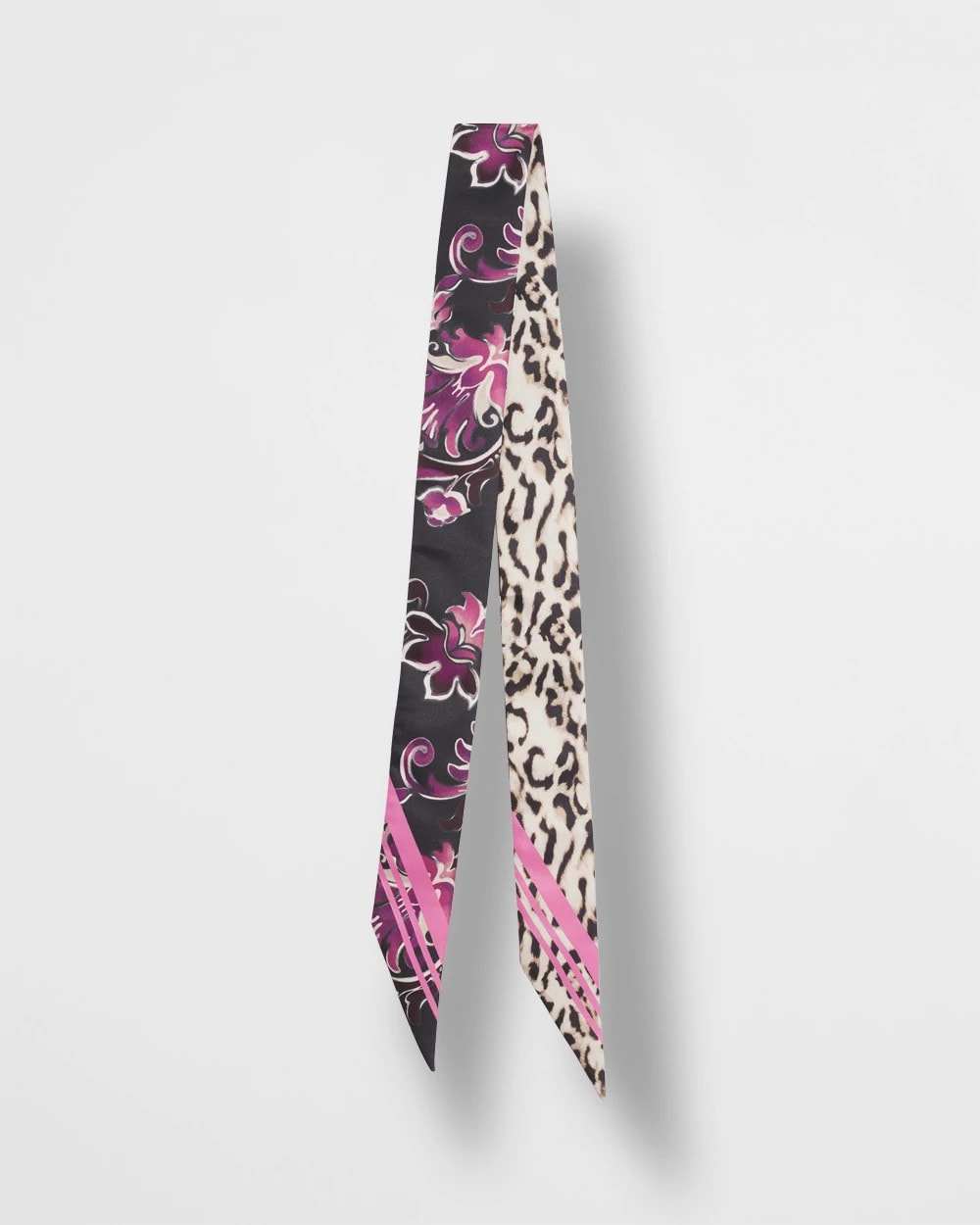 Chico's Women | Floral Animal Print Skinny Scarf BLACK