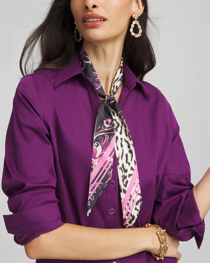 Chico's Women | Floral Animal Print Skinny Scarf BLACK