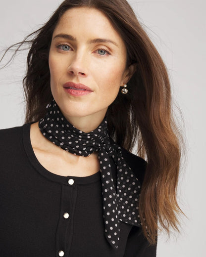 Chico's Women | Polka Dot Skinny Scarf BLACK