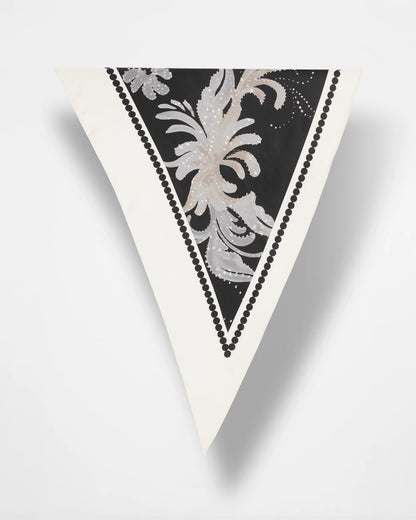 Chico's Women | Printed Triangle Neckerchief Scarf BLACK