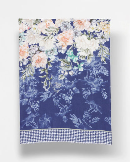Chico's Women | Colorblock Floral-Print Oblong Scarf ECRU