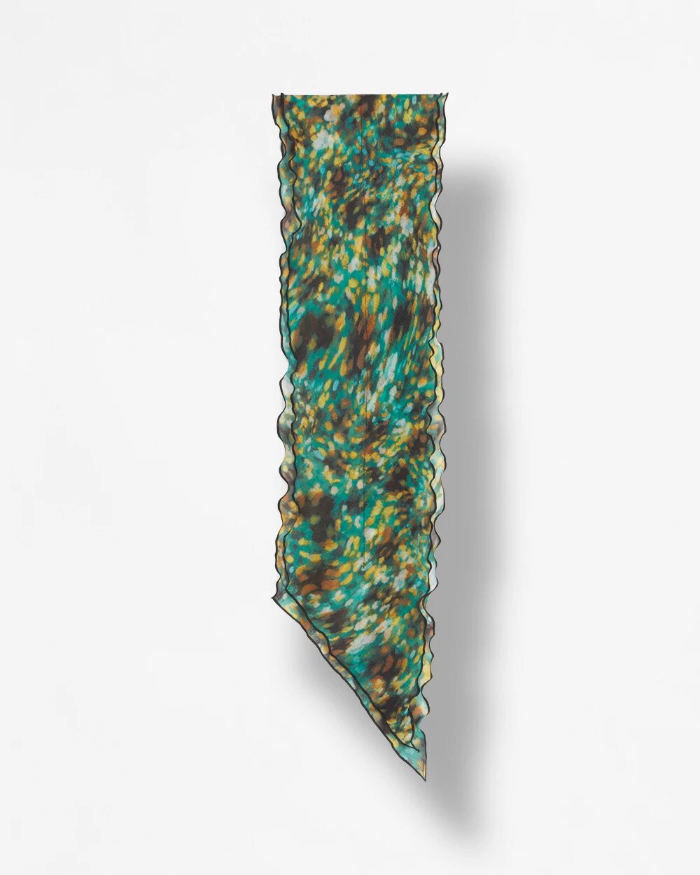 Chico's Women | Printed Woven Ruffled Neck Scarf DARKEST SPRUCE