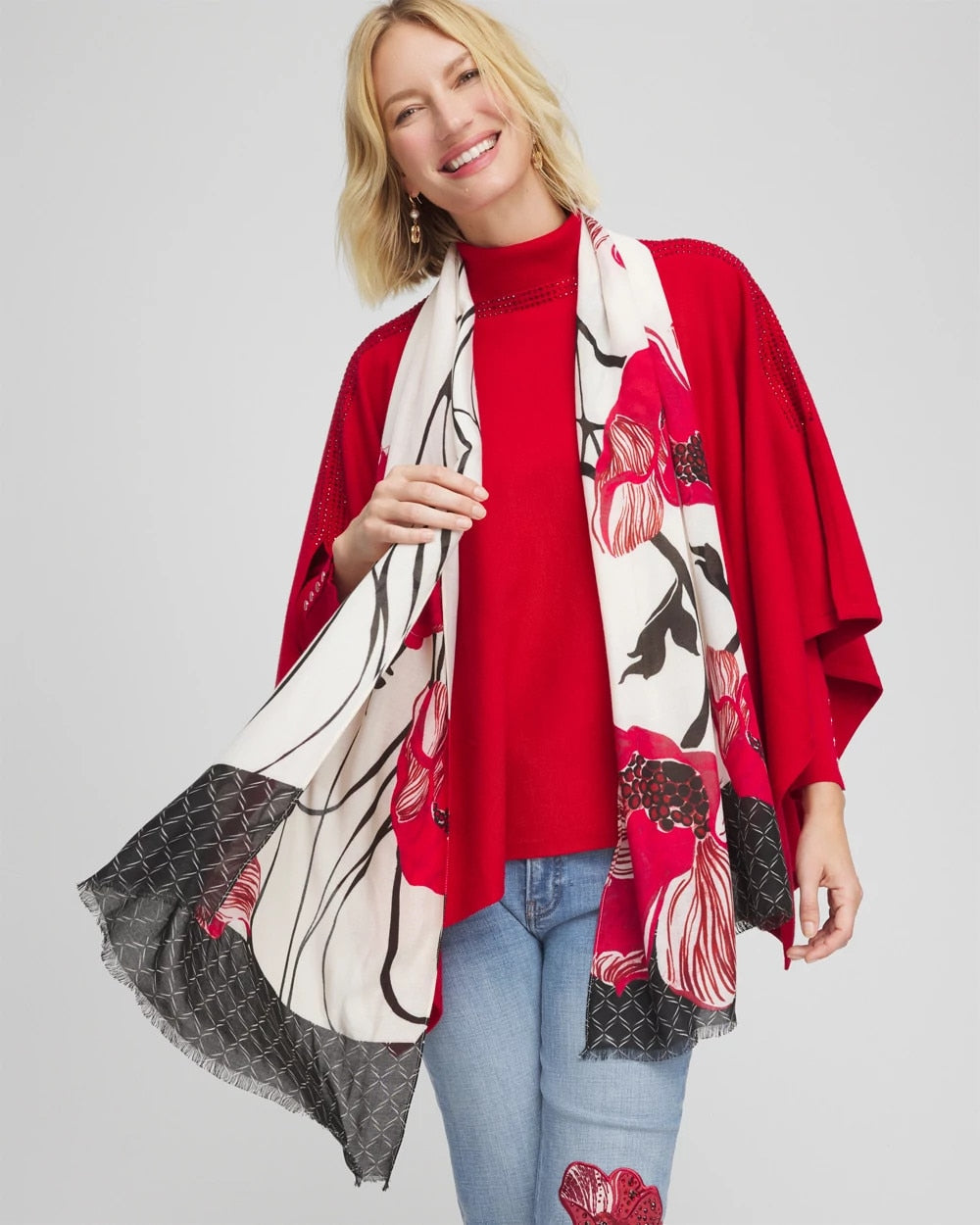 Chico's Women | Vinstra Vine Oblong Scarf CREAM