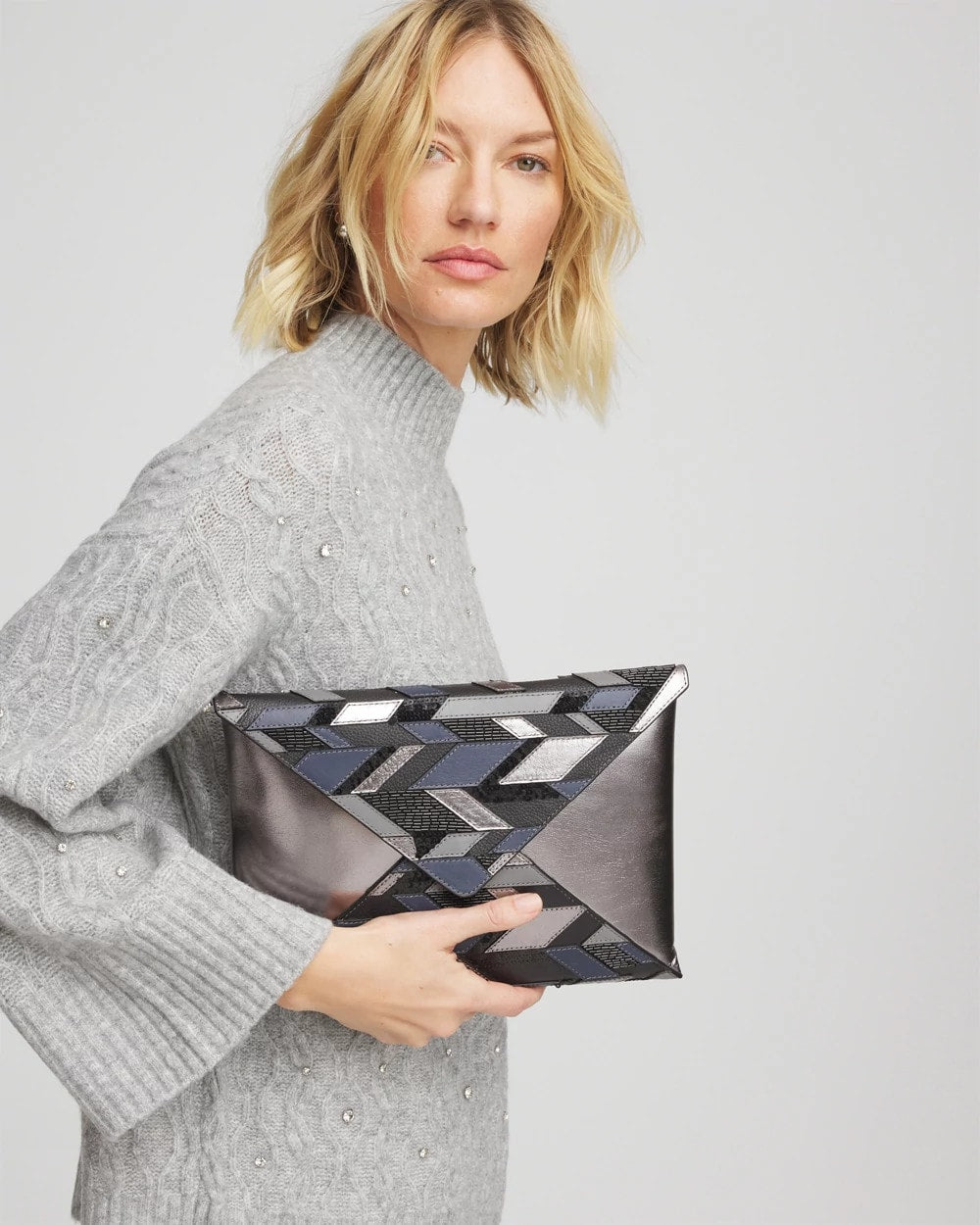 Chico's Women | Embellished Envelope Clutch METALLIC