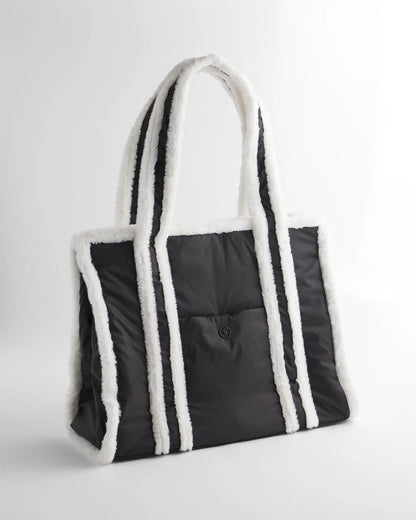 Chico's Women | Faux Fur Sporty Tote Bag BLACK