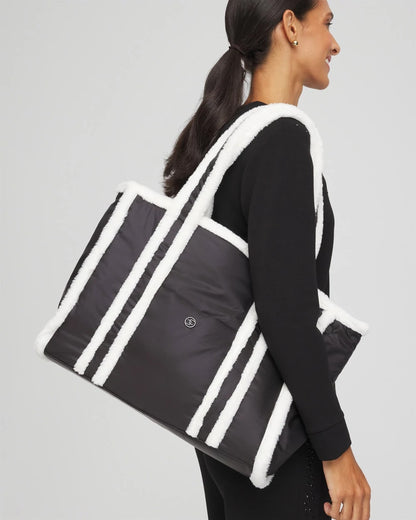 Chico's Women | Faux Fur Sporty Tote Bag BLACK