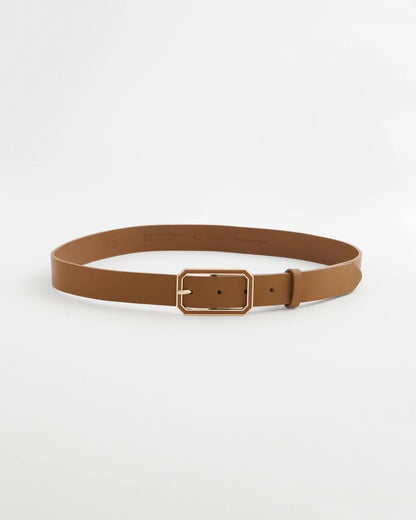 Chico's Women | Cognac Enamel Buckle Trouser Belt BROWN