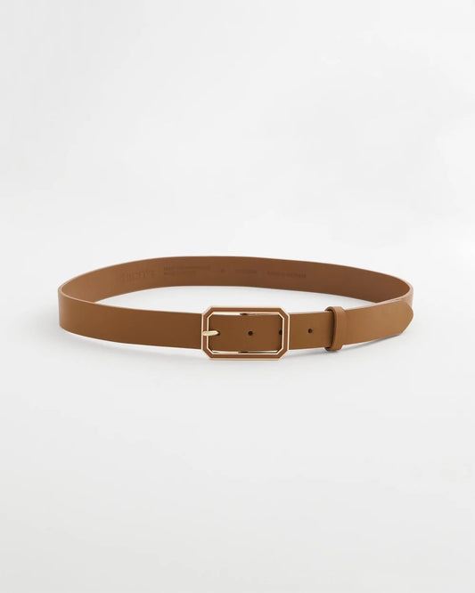 Chico's Women | Cognac Enamel Buckle Trouser Belt BROWN