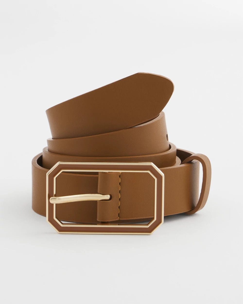 Chico's Women | Cognac Enamel Buckle Trouser Belt BROWN