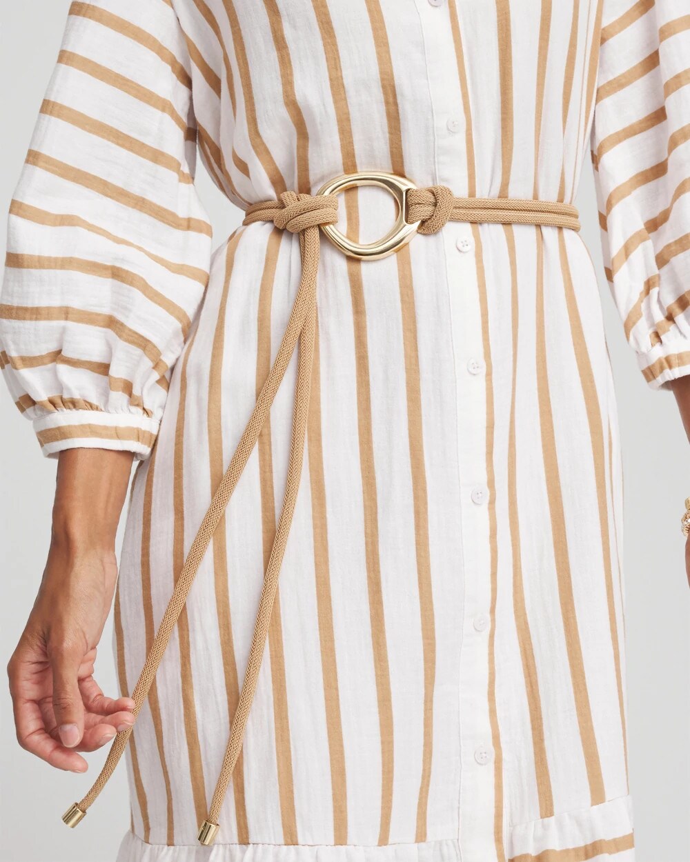 Chico's Women | Neutral Goldtone Rope Belt GOLD