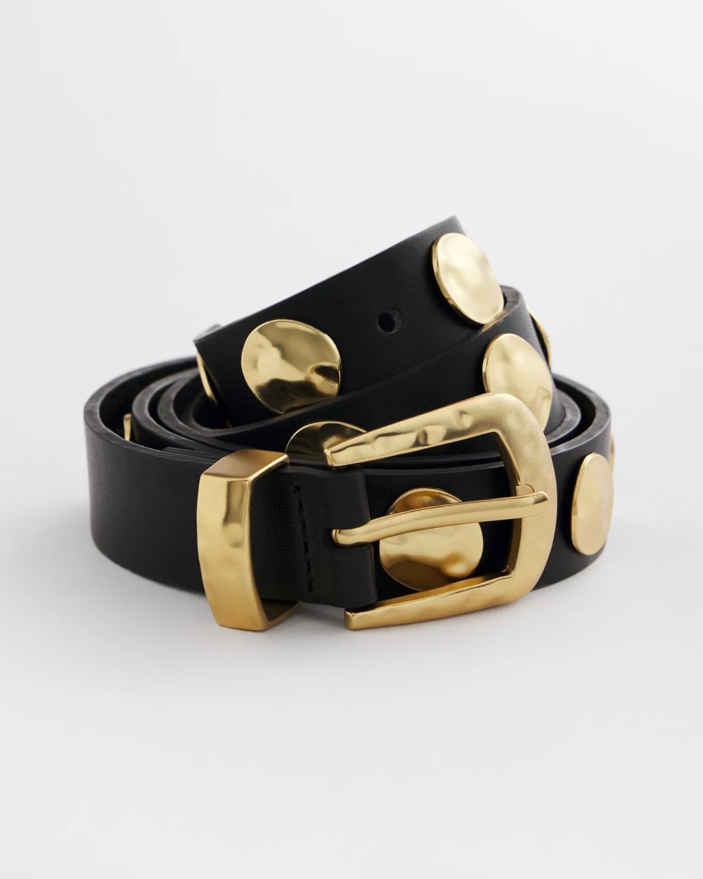 Chico's Women | Studded Faux Leather Trouser Belt BLACK