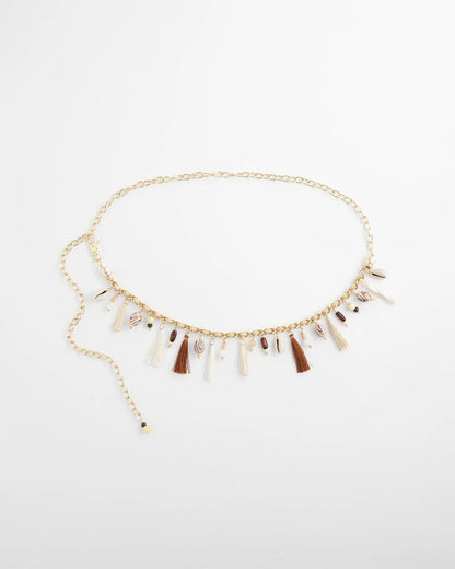 Chico's Women | Novelty Beaded Chain Belt NATURAL