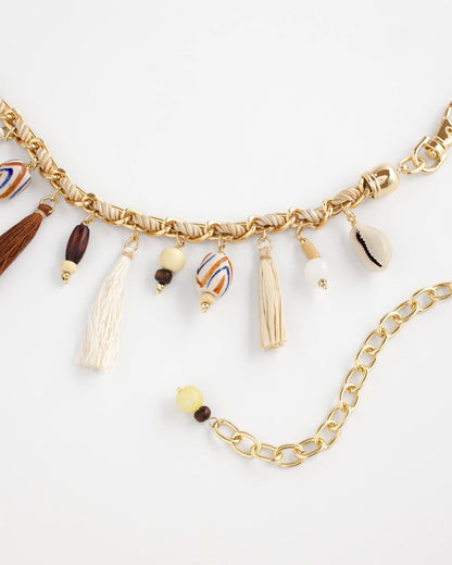 Chico's Women | Novelty Beaded Chain Belt NATURAL