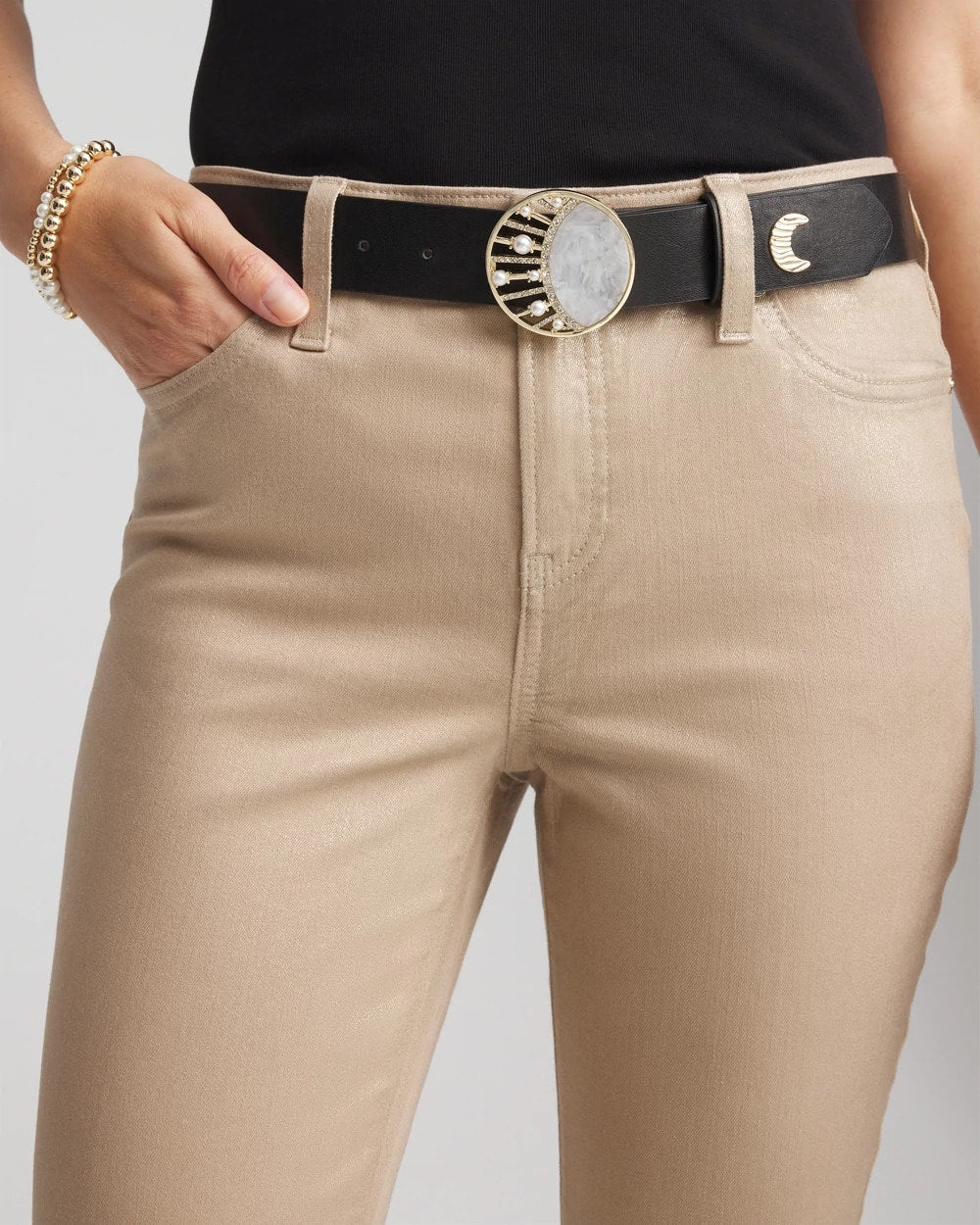 Chico's Women | Moon & Stars Trouser Belt BLACK