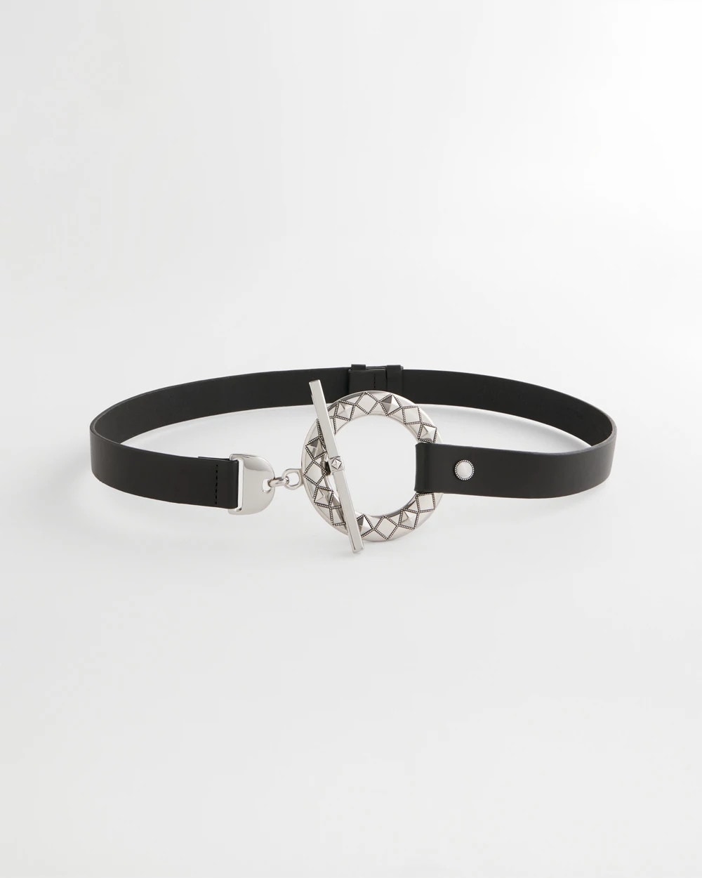 Chico's Women | Silver Toggle Trouser Belt BLACK/SILVER
