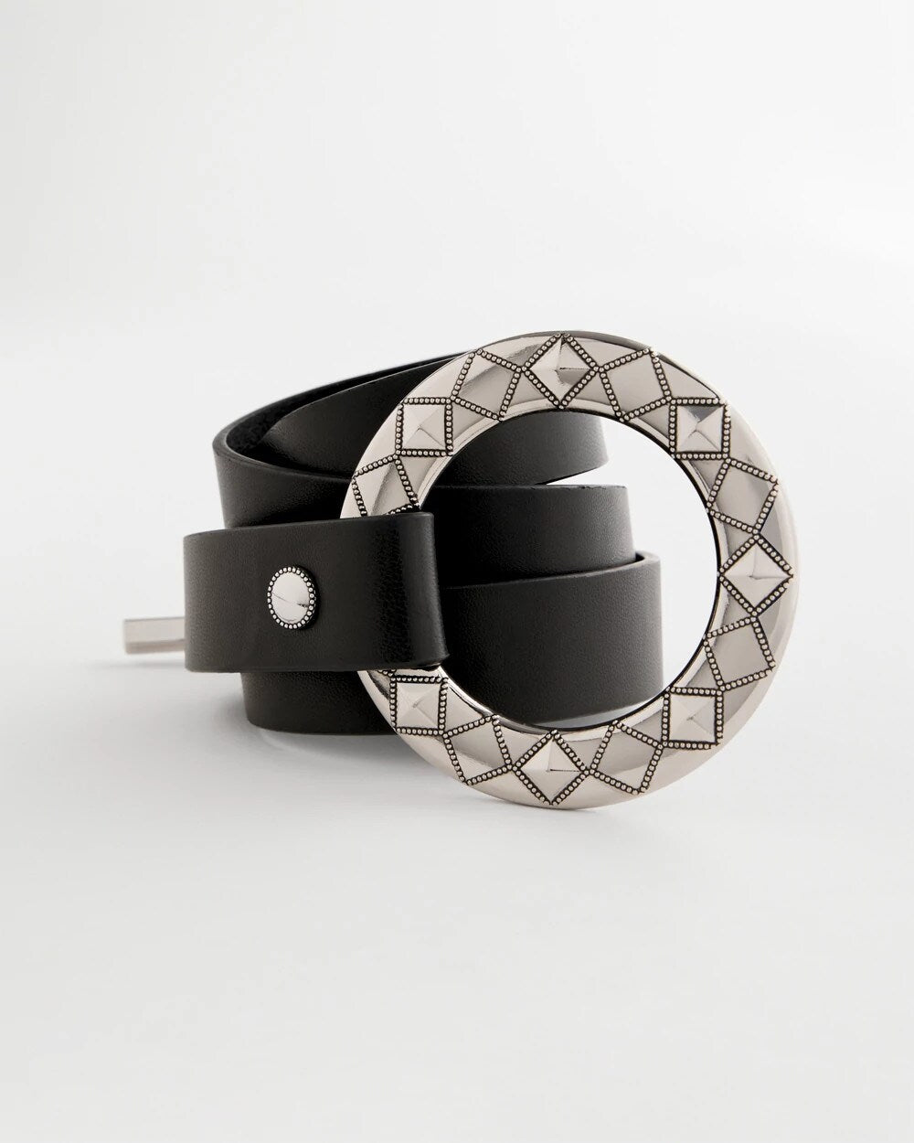 Chico's Women | Silver Toggle Trouser Belt BLACK/SILVER