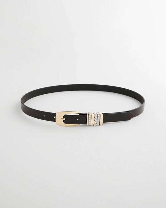 Chico's Women | Mixed Metal Trouser Belt BLACK