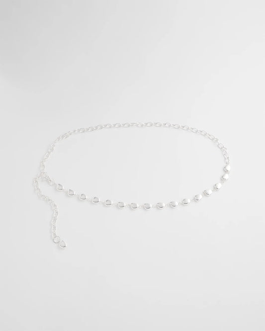 Chico's Women | Silvertone Pebble Chain Belt SILVER