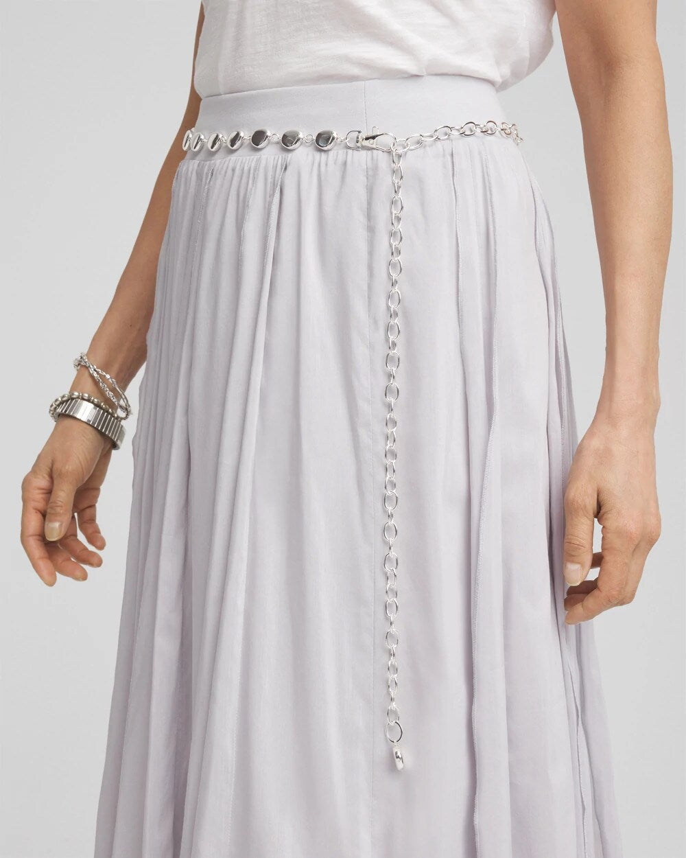 Chico's Women | Silvertone Pebble Chain Belt SILVER