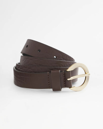 Chico's Women | Crocodile Motif Trouser Belt BROWN