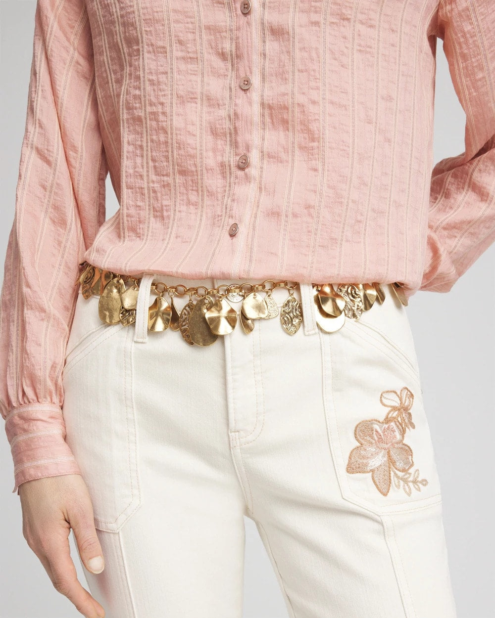 Chico's Women | Leaf Chain Belt GOLD
