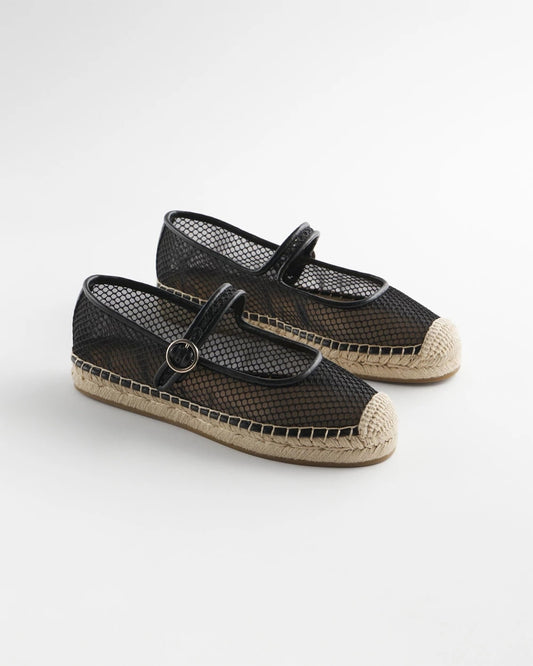 Chico's Women | Eliana Mesh Mary Jane Espadrille BLACK
