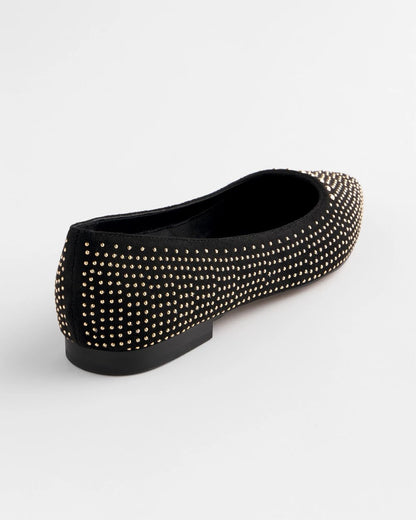 Chico's Women | Suede Studded Flats BLACK