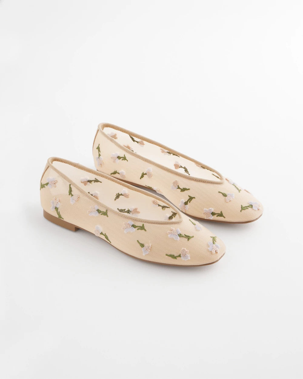 Chico's Women | Orchid Embroidered Ballet Flats NATURAL
