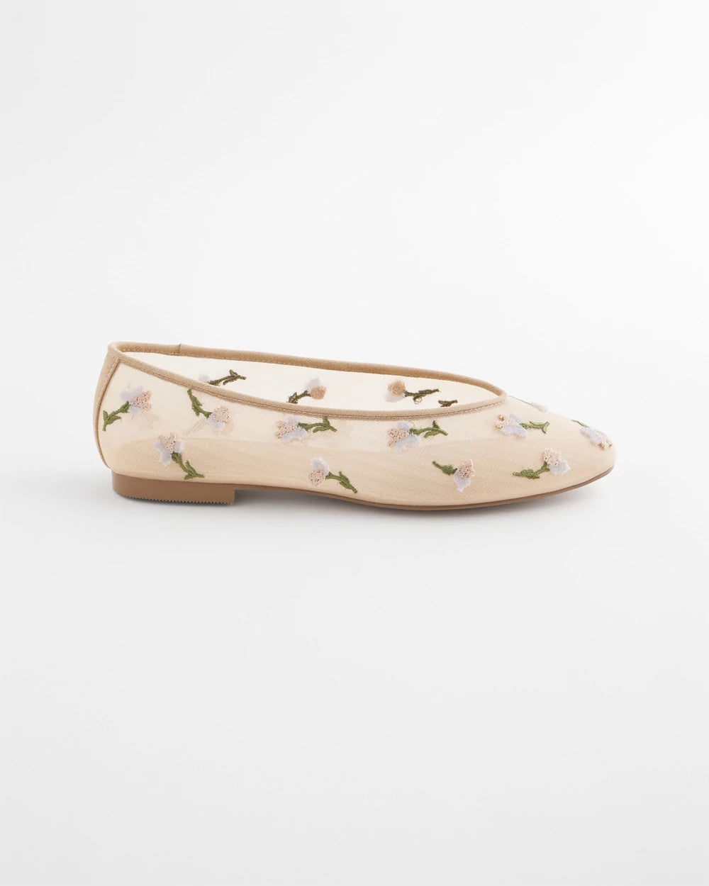 Chico's Women | Orchid Embroidered Ballet Flats NATURAL