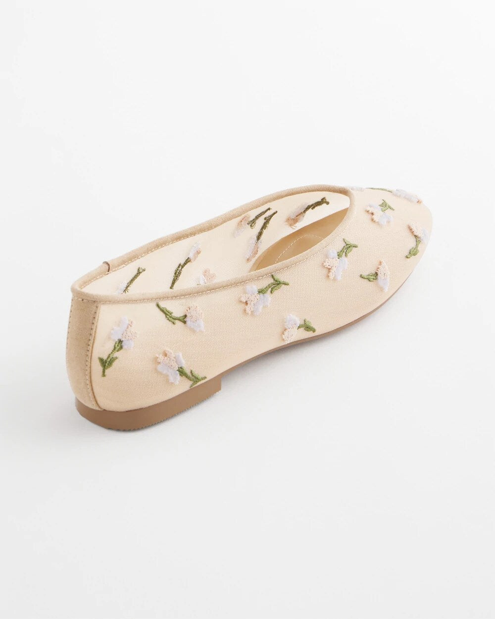 Chico's Women | Orchid Embroidered Ballet Flats NATURAL