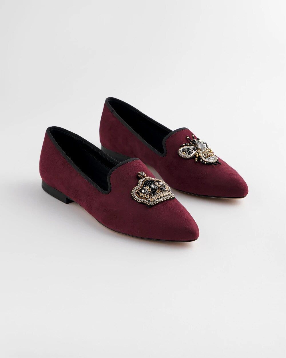 Chico's Women | Grace Queen Bee Slip-On Loafers BLACKENED BURGUNDY