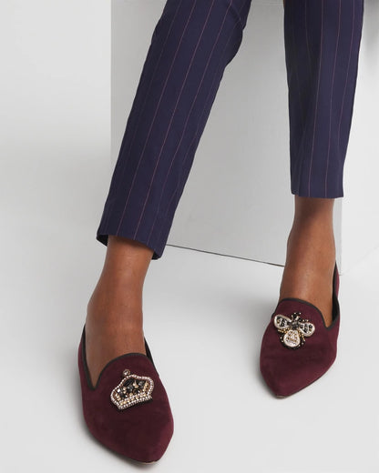Chico's Women | Grace Queen Bee Slip-On Loafers BLACKENED BURGUNDY