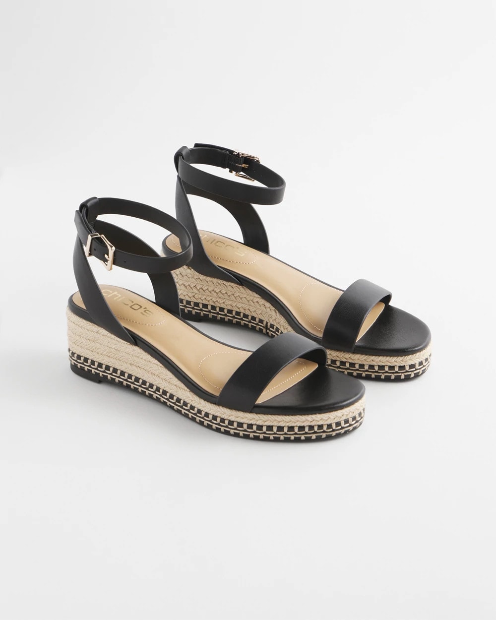 Chico's Women | Brielle Espadrille Wedge Sandals BLACK
