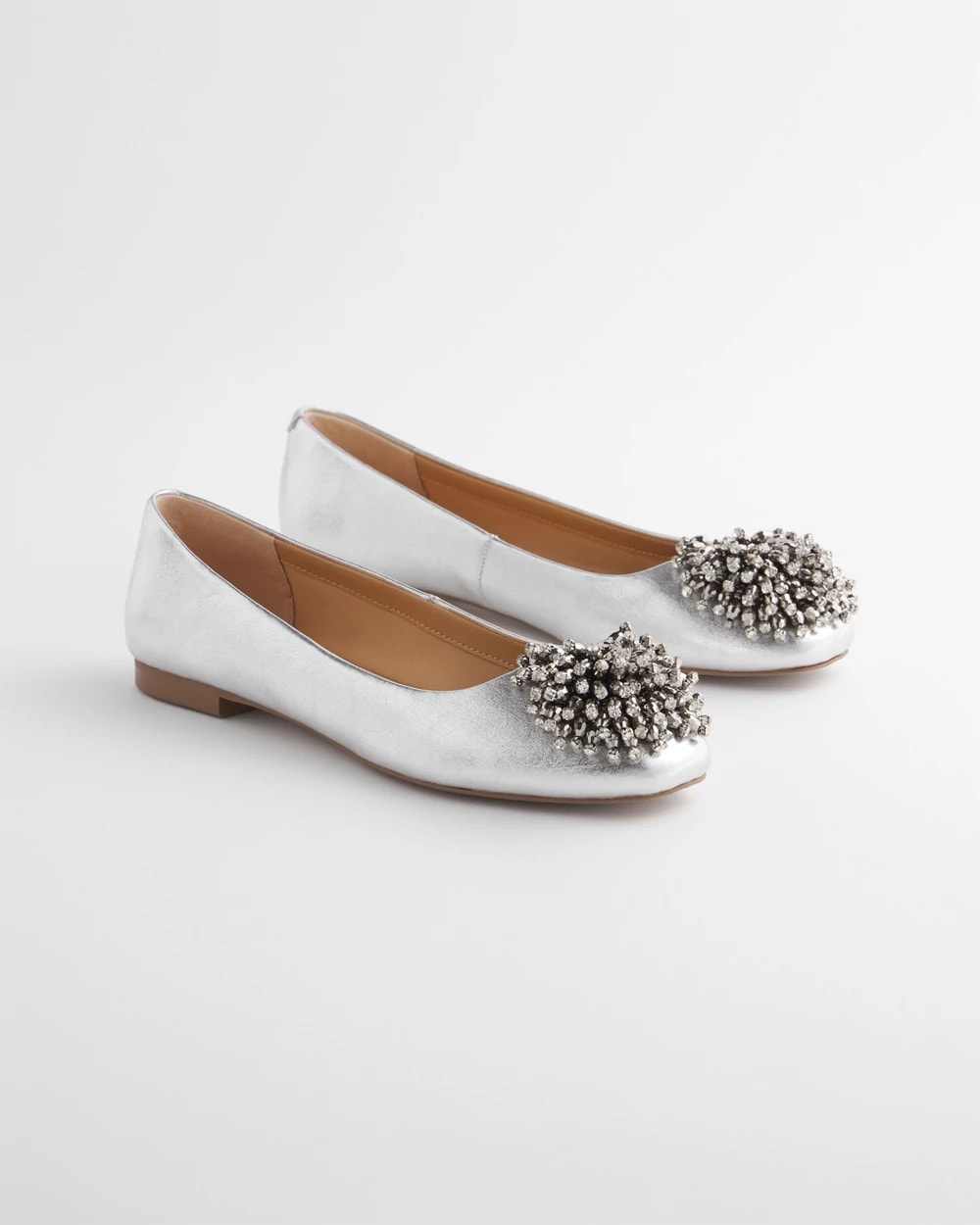Chico's Women | Omega Beaded Ballet Flats METALLIC