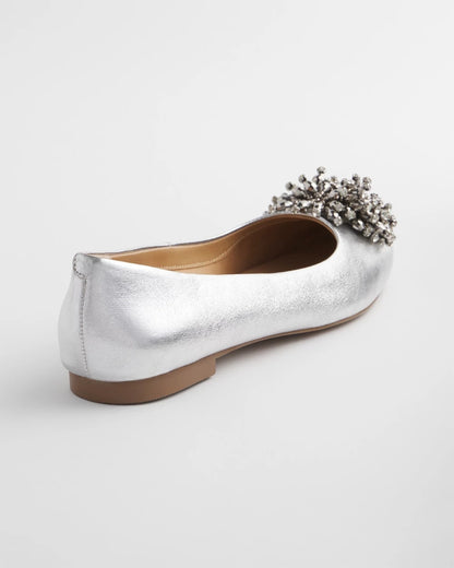 Chico's Women | Omega Beaded Ballet Flats METALLIC