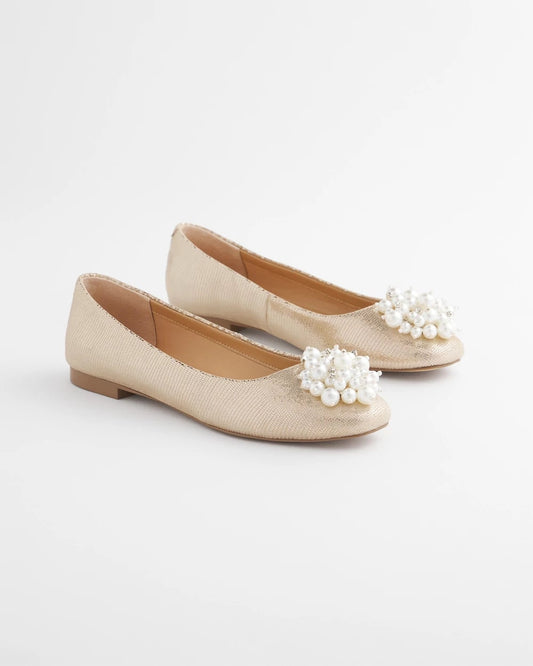 Chico's Women | Olympia Pearl Ballet Flats GOLD