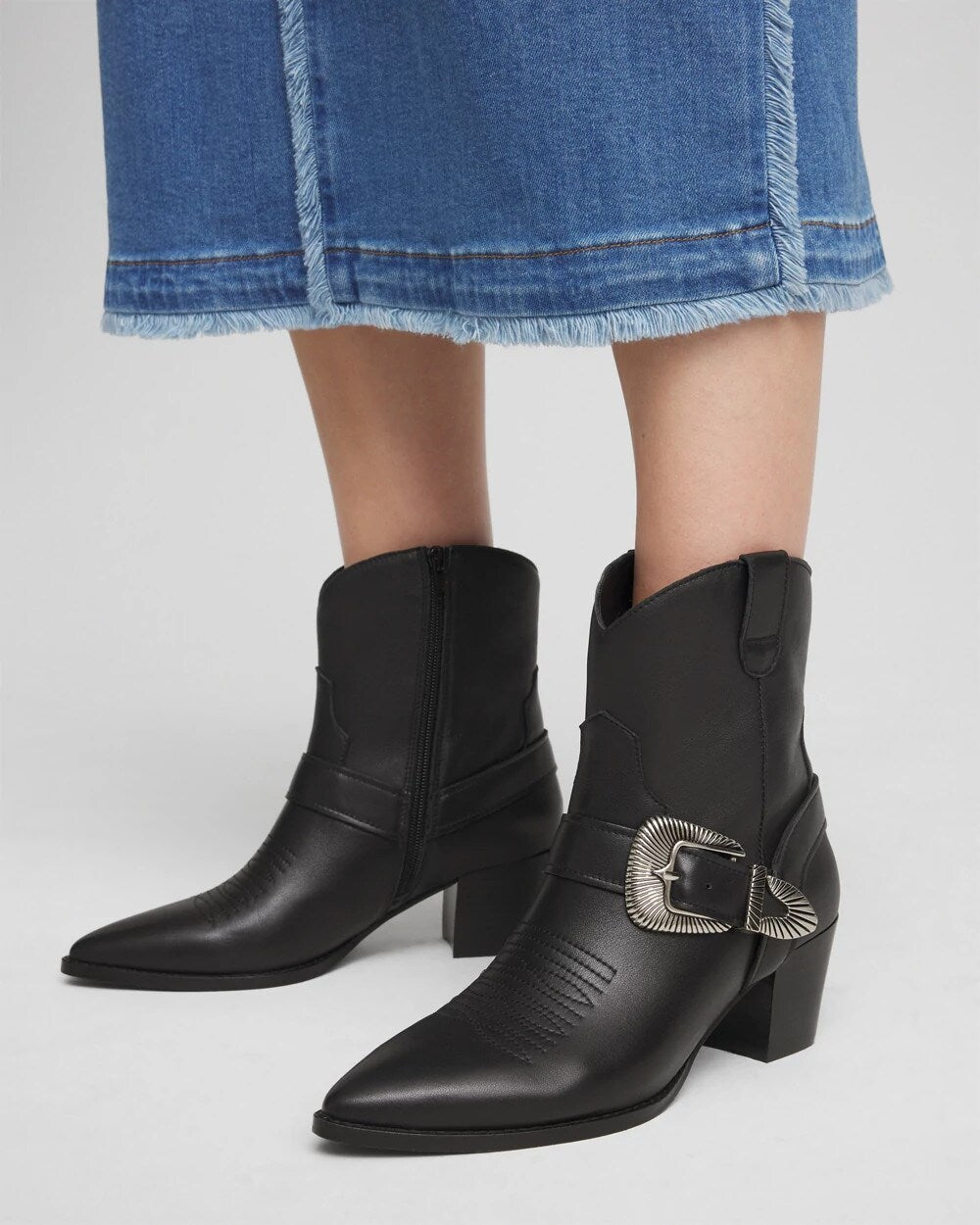 Chico's Women | Kris Western Buckle Boots BLACK